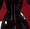Lace view of a latex corset
