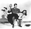 Old Style Comic of woman being spanked by a man with a hair brush